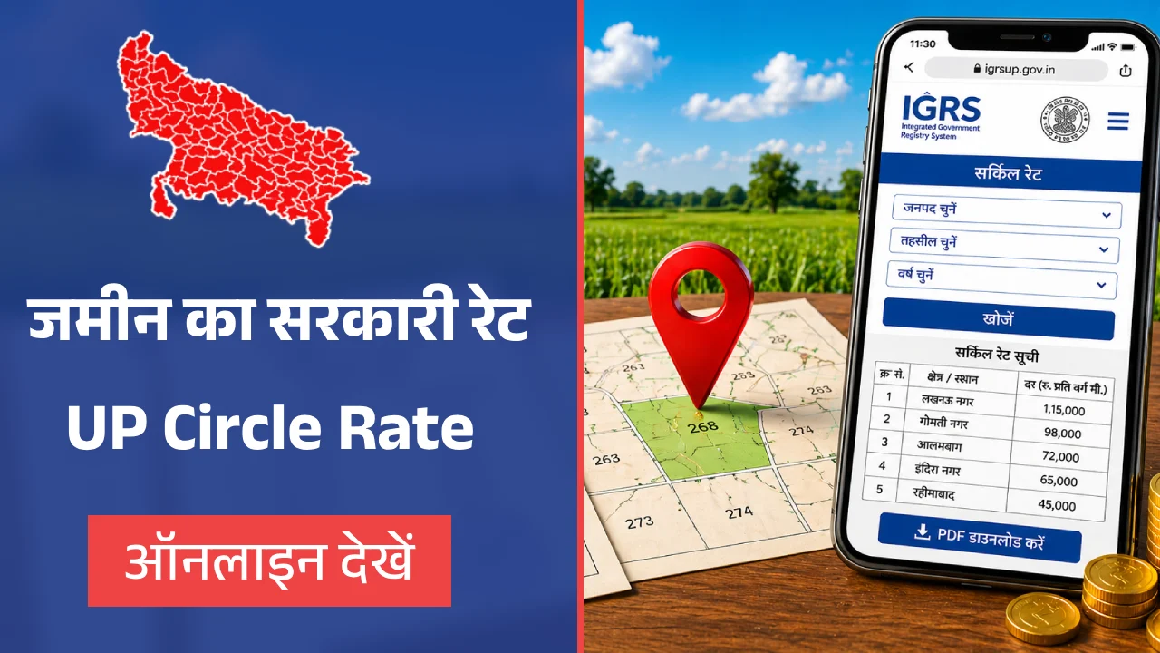 UP Circle Rate ऑनलाइन कैसे देखें जमीन का सरकारी रेट मोबाइल से चेक करें
