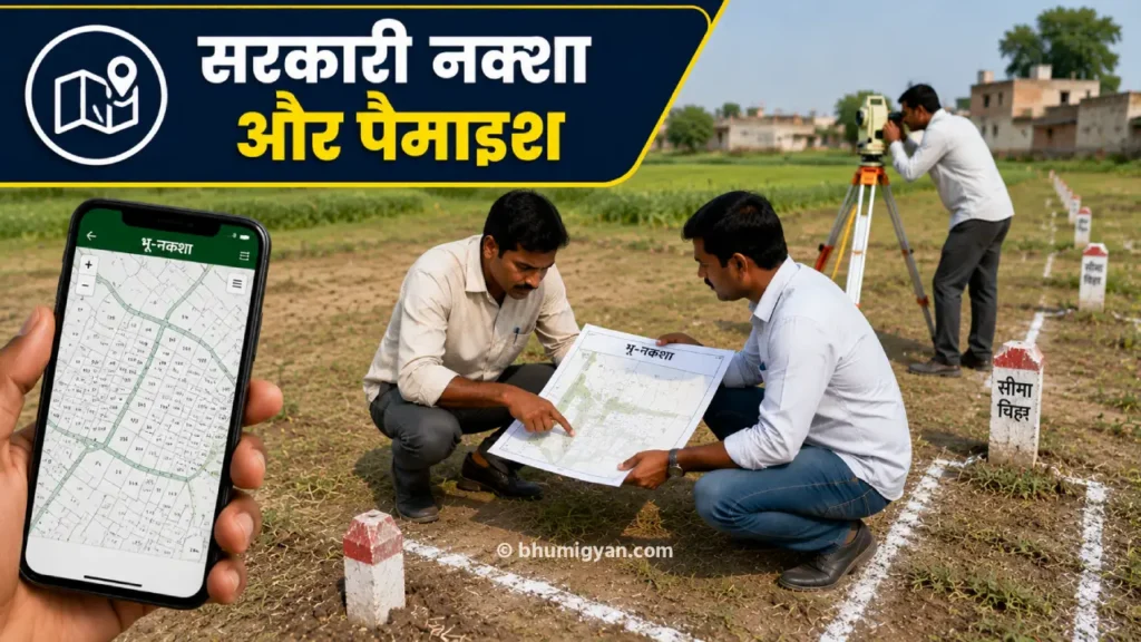 Verifying land map and physical boundaries using UP Bhunaksha portal online
