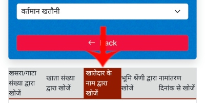 UP Bhulekh में खातेदार के नाम, खाता संख्या या खसरा संख्या द्वारा खोज विकल्प